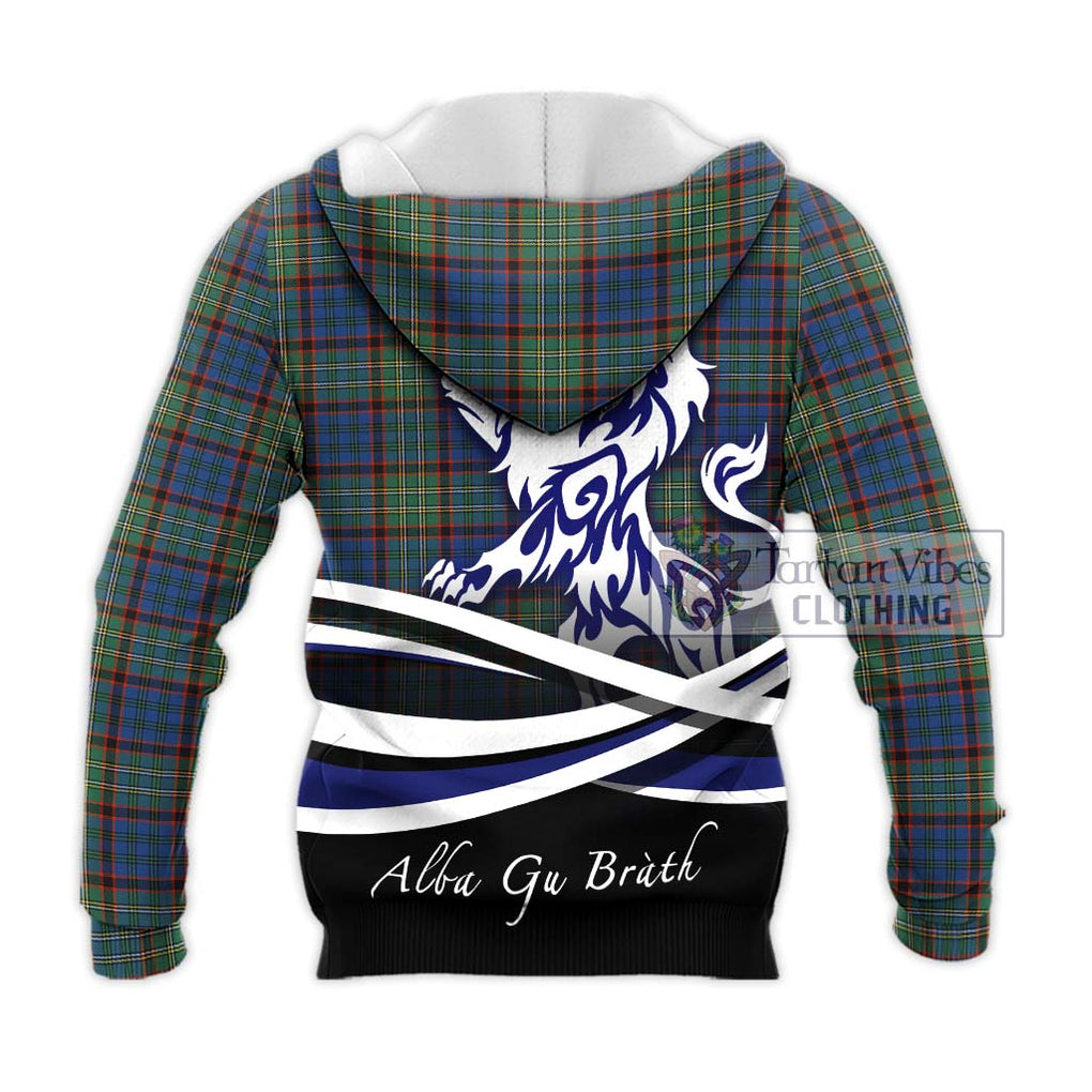 Nicolson Hunting Ancient Tartan Knitted Hoodie with Alba Gu Brath Regal Lion Emblem - Tartanvibesclothing Shop