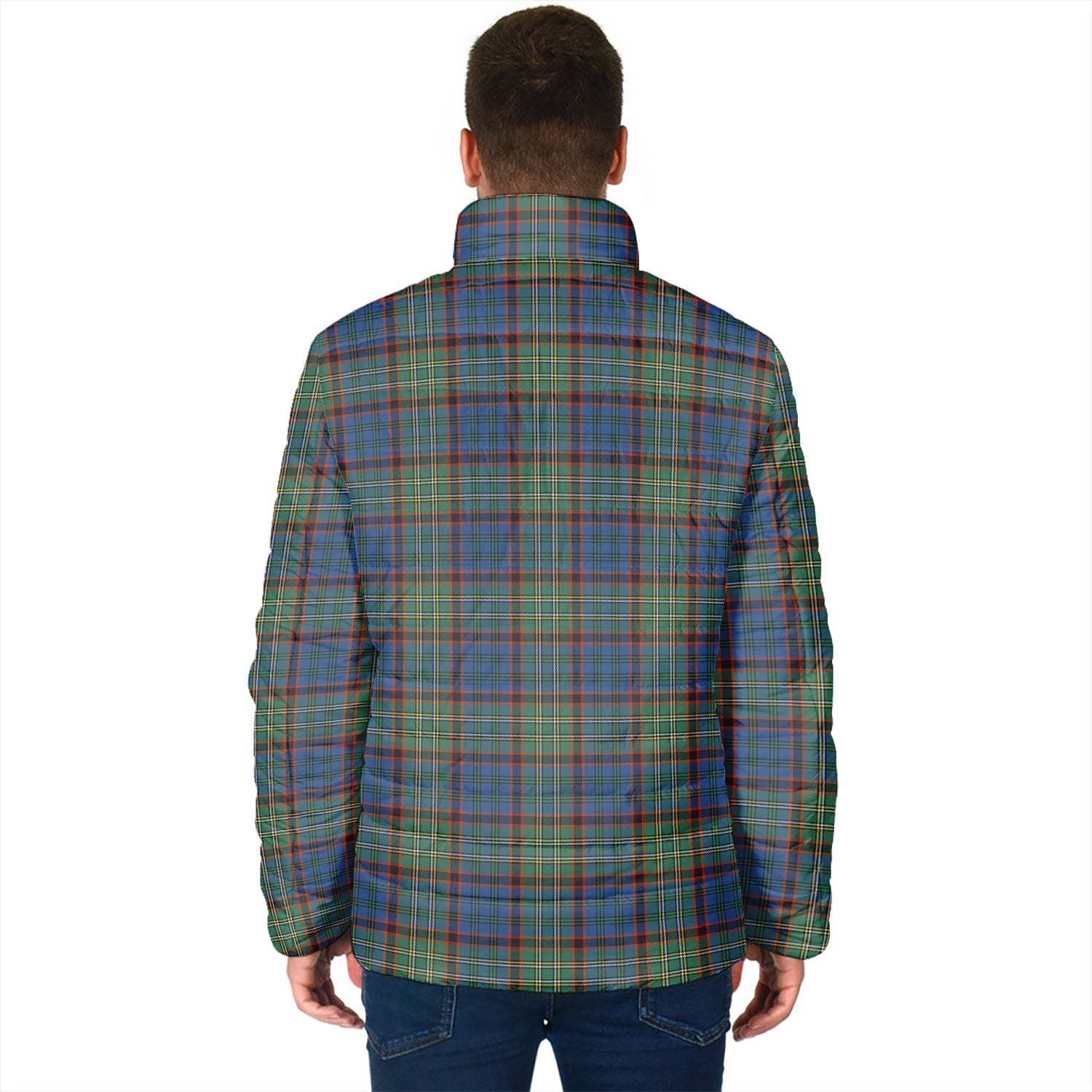 Nicolson Hunting Ancient Tartan Padded Jacket with Family Crest - Tartan Vibes Clothing