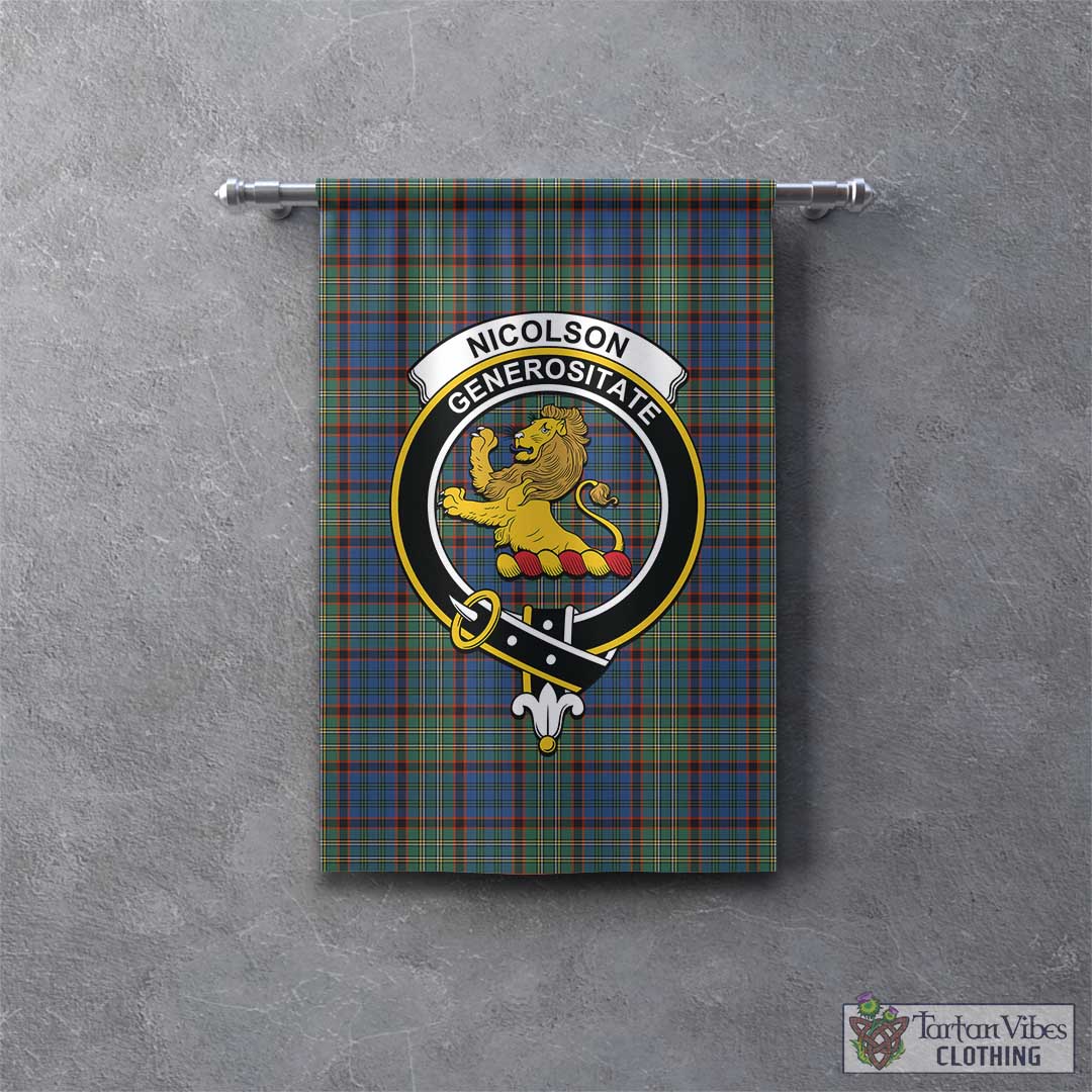 Tartan Vibes Clothing Nicolson Hunting Ancient Tartan Gonfalon, Tartan Banner with Family Crest