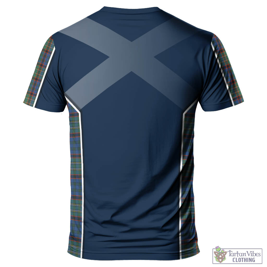 Tartan Vibes Clothing Nicolson Hunting Ancient Tartan T-Shirt with Family Crest and Lion Rampant Vibes Sport Style