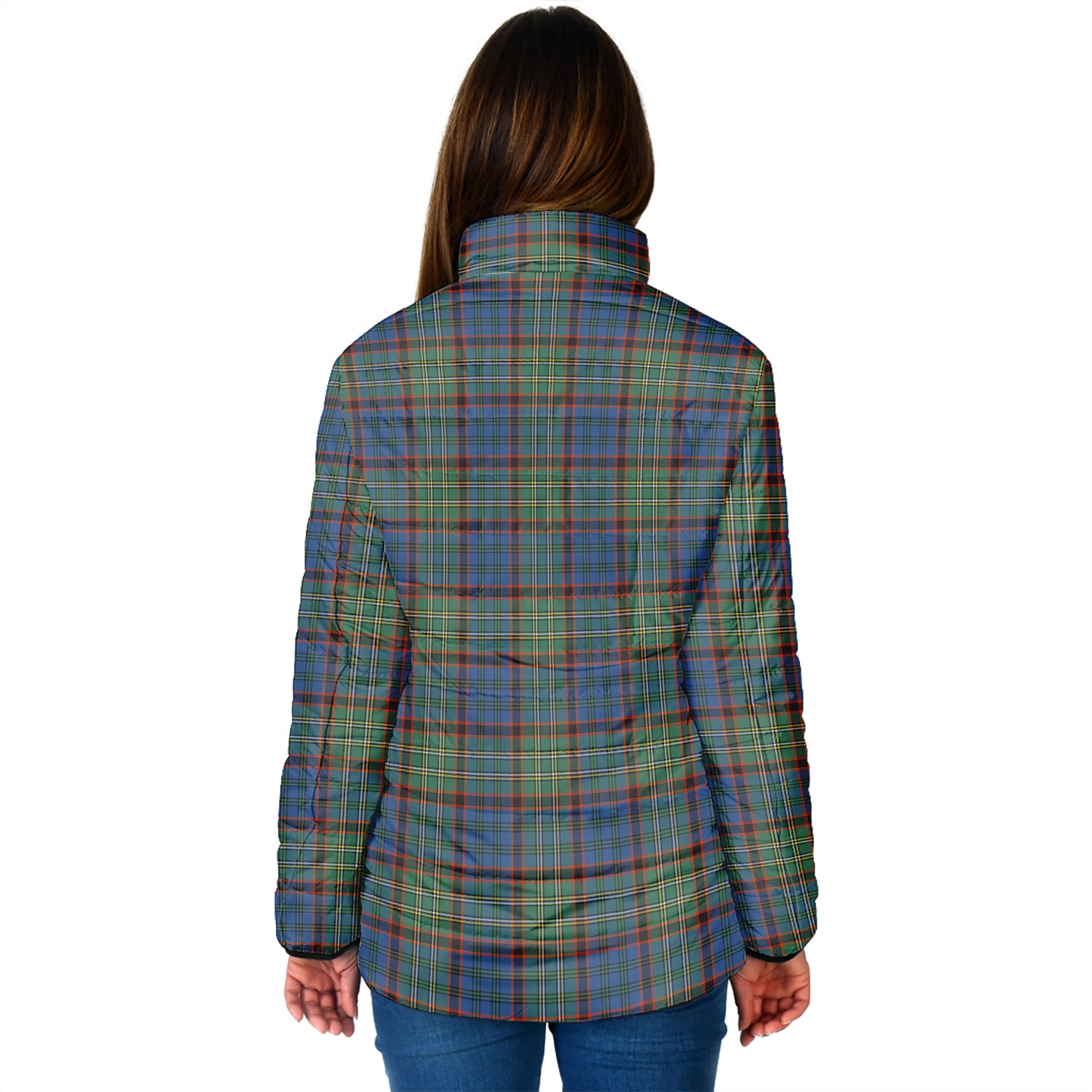 Nicolson Hunting Ancient Tartan Padded Jacket with Family Crest - Tartan Vibes Clothing