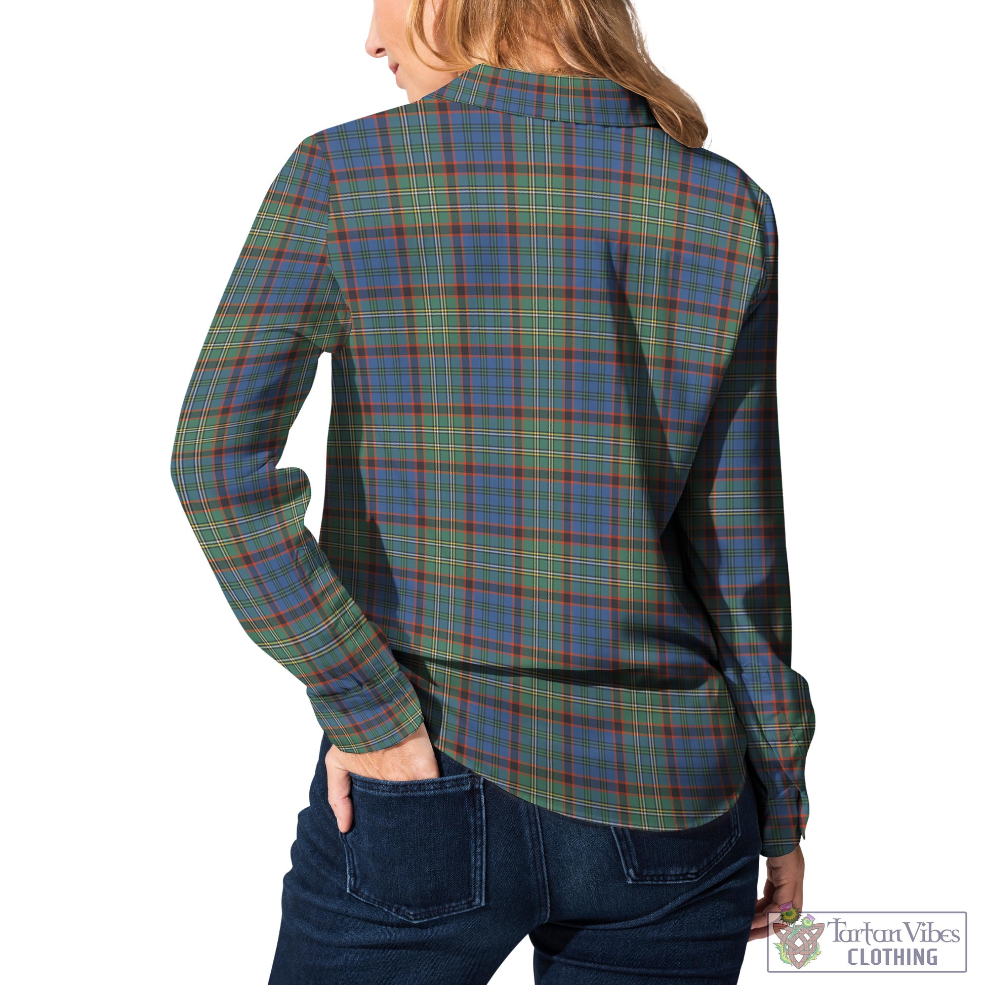 Tartan Vibes Clothing Nicolson Hunting Ancient Tartan Womens Casual Shirt with Family Crest