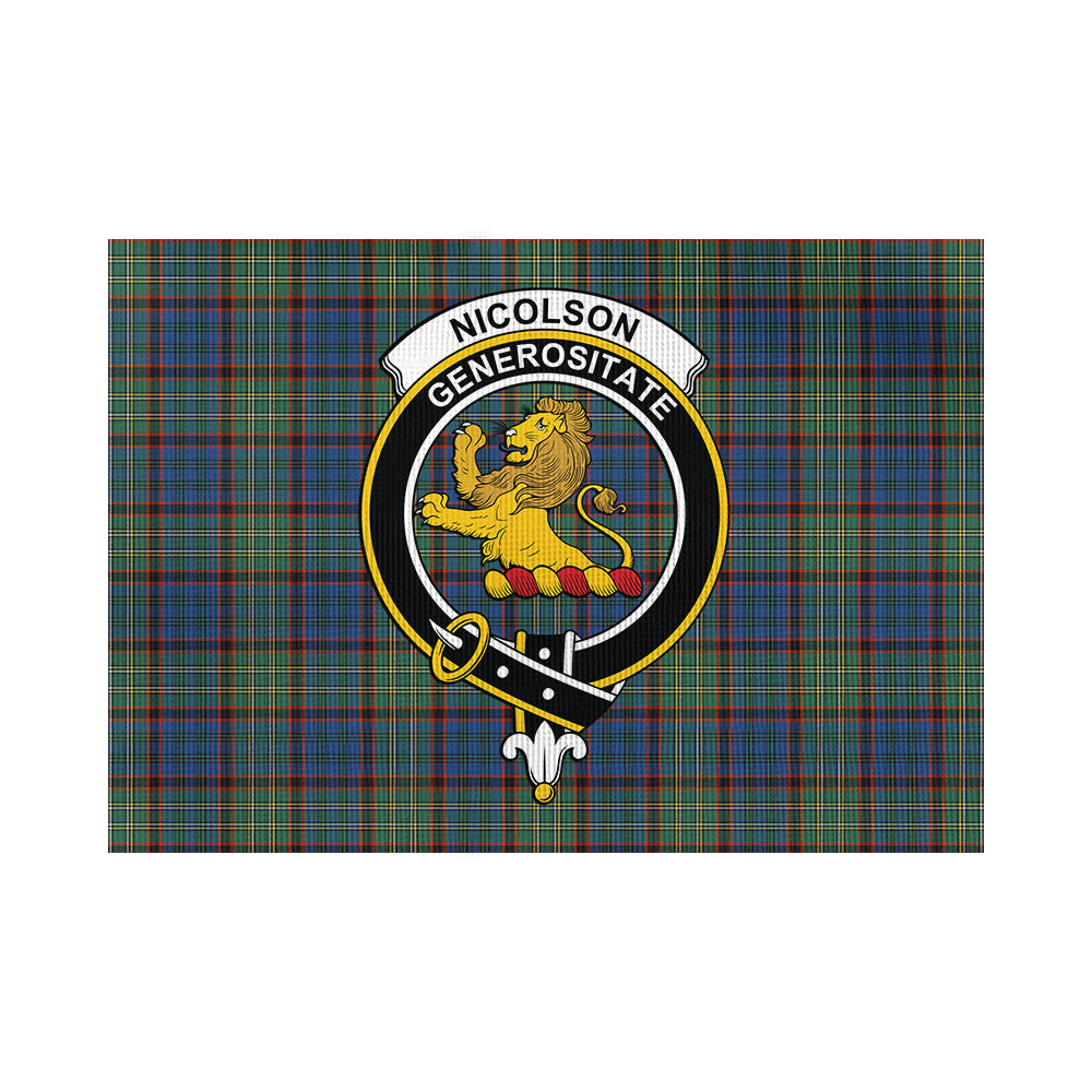 Nicolson Hunting Ancient Tartan Flag with Family Crest - Tartan Vibes Clothing