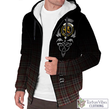 Nicolson Hunting Weathered Tartan Sherpa Hoodie Featuring Alba Gu Brath Family Crest Celtic Inspired