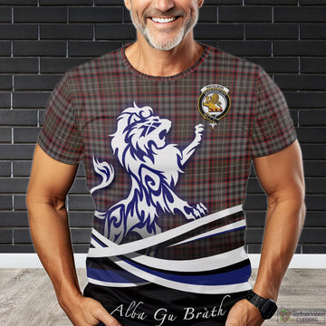 Nicolson Hunting Weathered Tartan T-Shirt with Alba Gu Brath Regal Lion Emblem