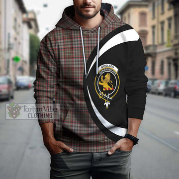 Nicolson Hunting Weathered Tartan Hoodie with Family Crest Circle Style