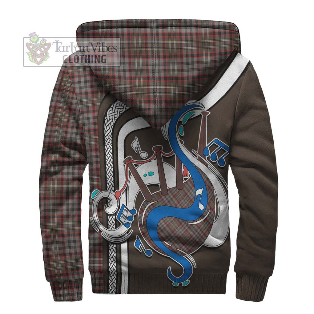 Nicolson Hunting Weathered Tartan Sherpa Hoodie with Epic Bagpipe Style - Tartanvibesclothing Shop