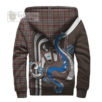 Nicolson Hunting Weathered Tartan Sherpa Hoodie with Epic Bagpipe Style