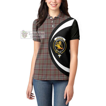 Nicolson Hunting Weathered Tartan Women's Polo Shirt with Family Crest Circle Style