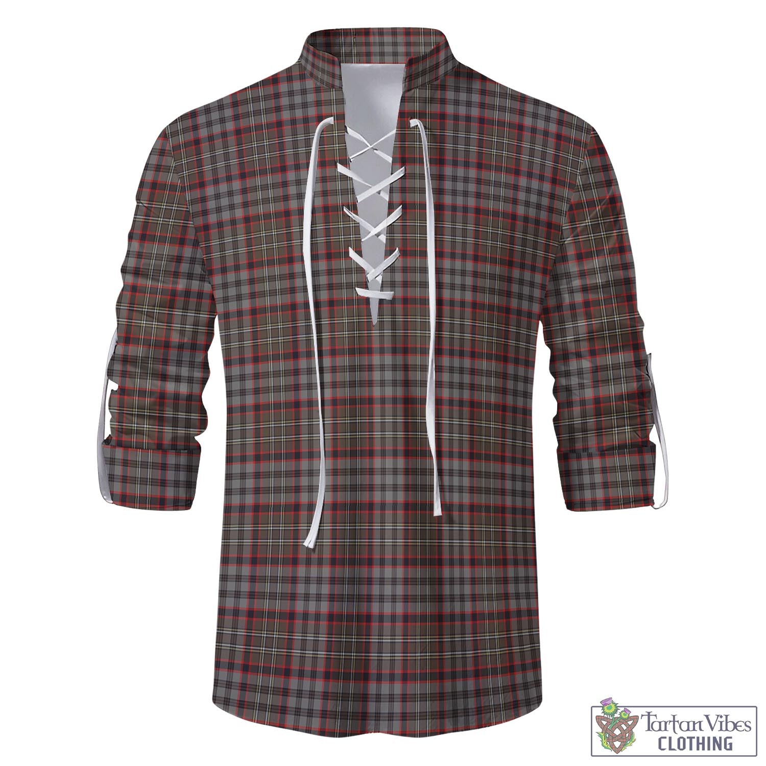 Tartan Vibes Clothing Nicolson Hunting Weathered Tartan Men's Scottish Traditional Jacobite Ghillie Kilt Shirt