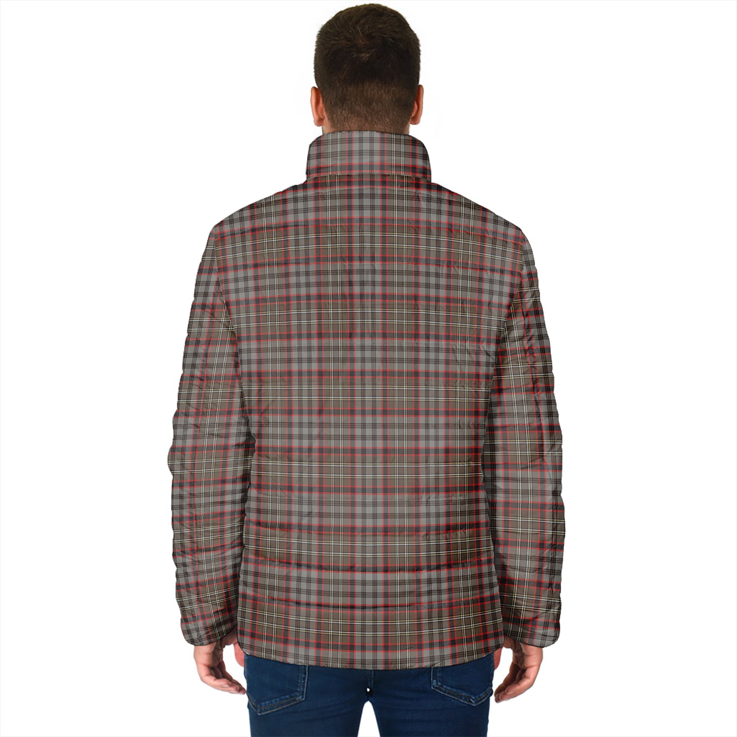 Nicolson Hunting Weathered Tartan Padded Jacket with Family Crest - Tartan Vibes Clothing