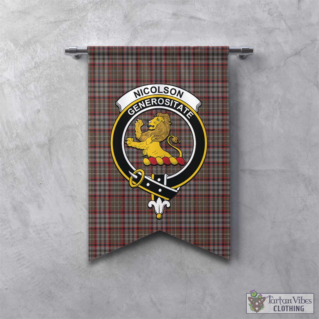 Tartan Vibes Clothing Nicolson Hunting Weathered Tartan Gonfalon, Tartan Banner with Family Crest