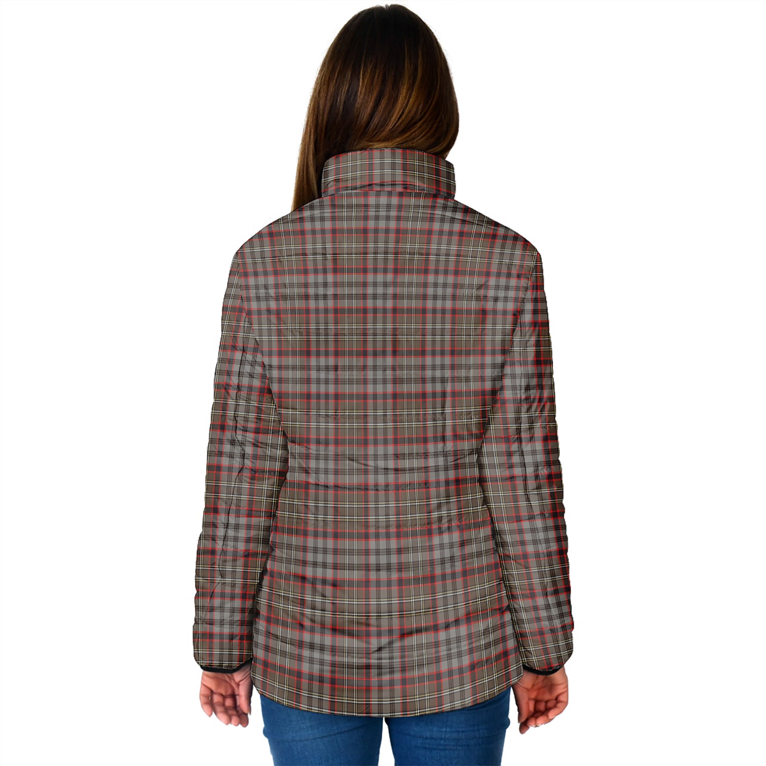 Nicolson Hunting Weathered Tartan Padded Jacket with Family Crest - Tartan Vibes Clothing