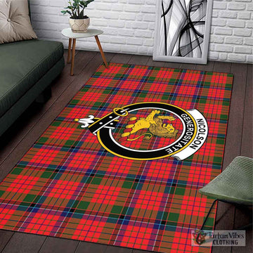 Nicolson Modern Tartan Area Rug with Family Crest