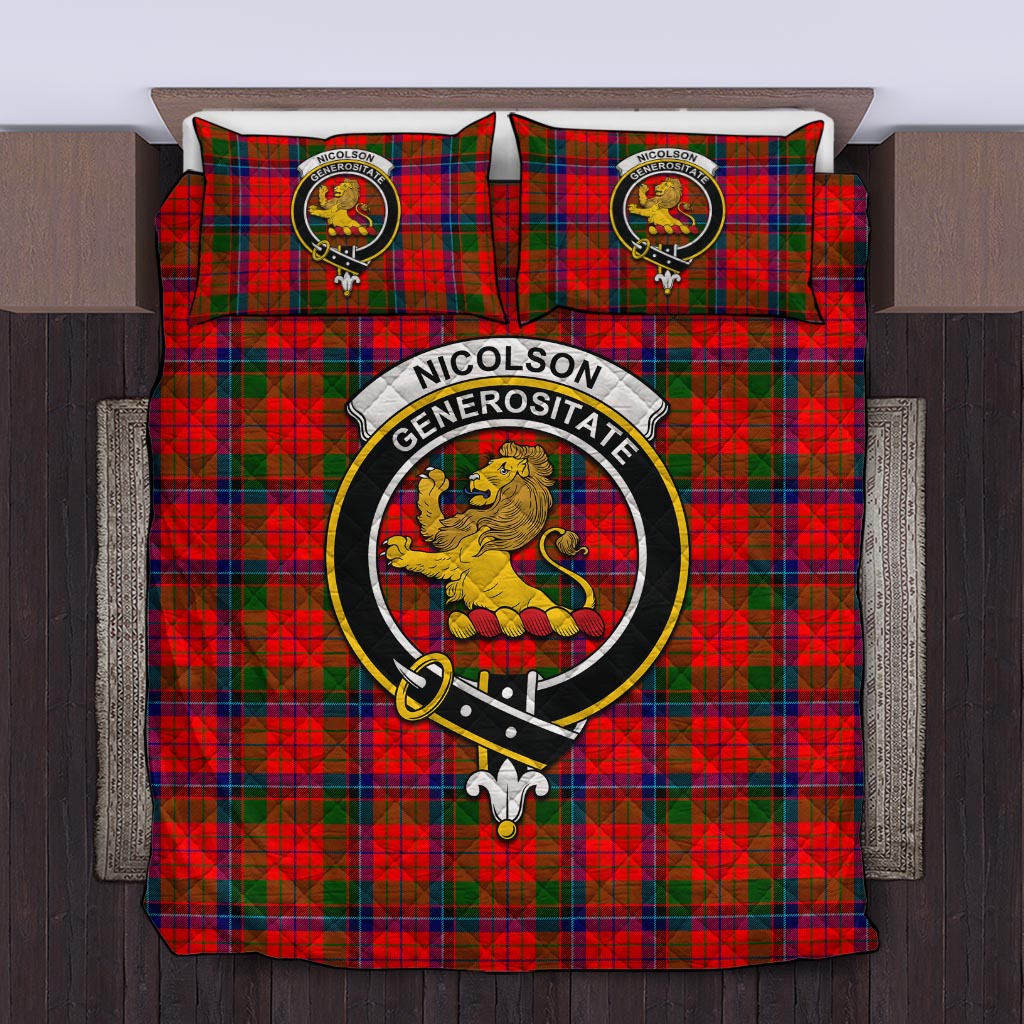 Nicolson Modern Tartan Quilt Bed Set with Family Crest Twin - Tartan Vibes Clothing