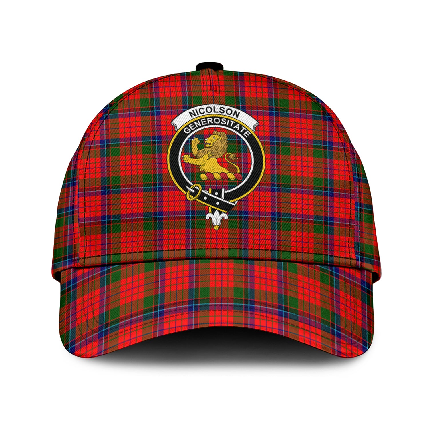 Nicolson Modern Tartan Classic Cap with Family Crest Classic Cap Universal Fit - Tartan Vibes Clothing