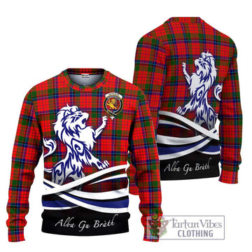 Nicolson Modern Tartan Ugly Sweater with Alba Gu Brath Regal Lion Emblem