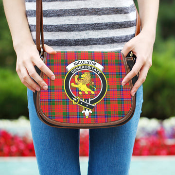 Nicolson Modern Tartan Saddle Bag with Family Crest