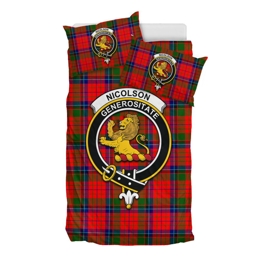 Nicolson Modern Tartan Bedding Set with Family Crest - Tartan Vibes Clothing