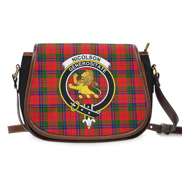 Nicolson Modern Tartan Saddle Bag with Family Crest