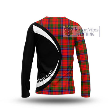 Nicolson Modern Tartan Long Sleeve T-Shirt with Family Crest Circle Style