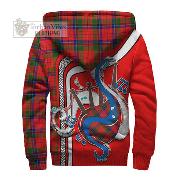 Nicolson Modern Tartan Sherpa Hoodie with Epic Bagpipe Style