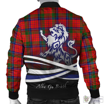 Nicolson Modern Tartan Bomber Jacket with Alba Gu Brath Regal Lion Emblem