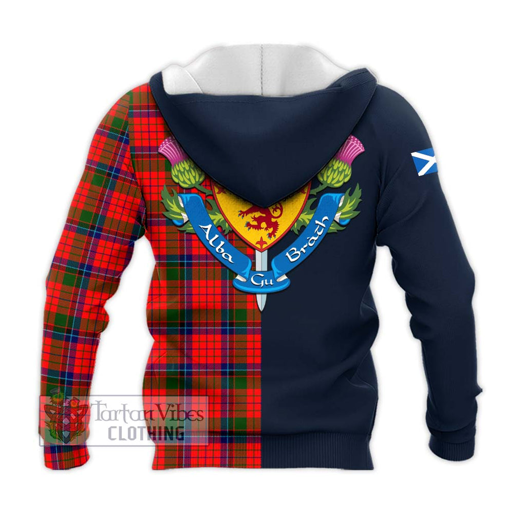 Tartan Vibes Clothing Nicolson Modern Tartan Knitted Hoodie with Scottish Lion Royal Arm Half Style