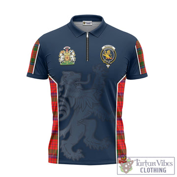 Nicolson Modern Tartan Zipper Polo Shirt with Family Crest and Lion Rampant Vibes Sport Style