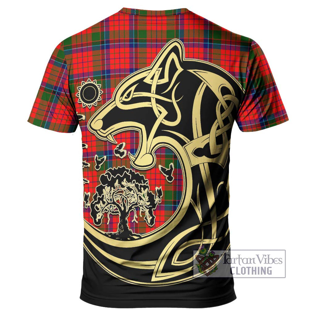 Nicolson Modern Tartan T-Shirt with Family Crest Celtic Wolf Style - Tartan Vibes Clothing