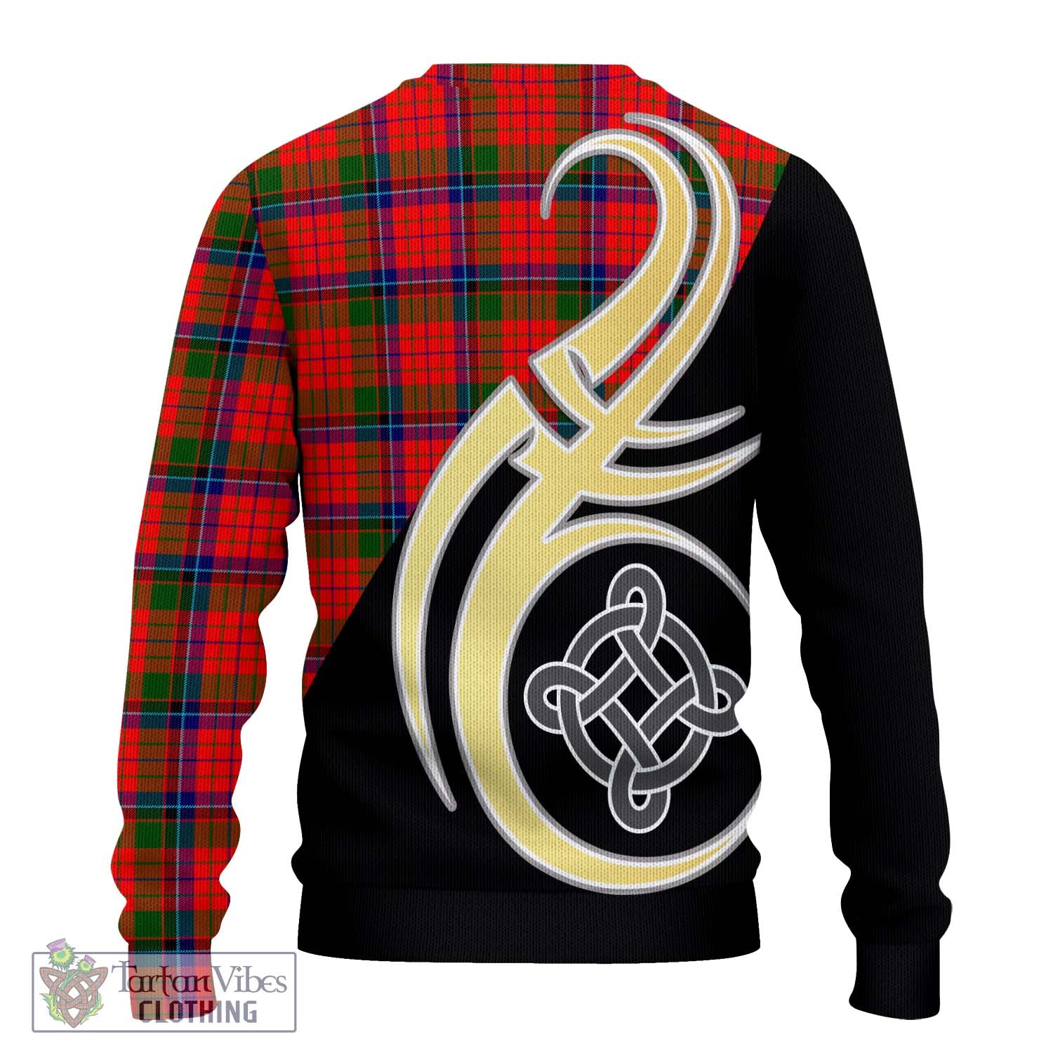 Nicolson Modern Tartan Knitted Sweater with Family Crest and Celtic Symbol Style - Tartan Vibes Clothing