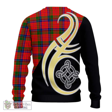 Nicolson Modern Tartan Ugly Sweater with Family Crest and Celtic Symbol Style