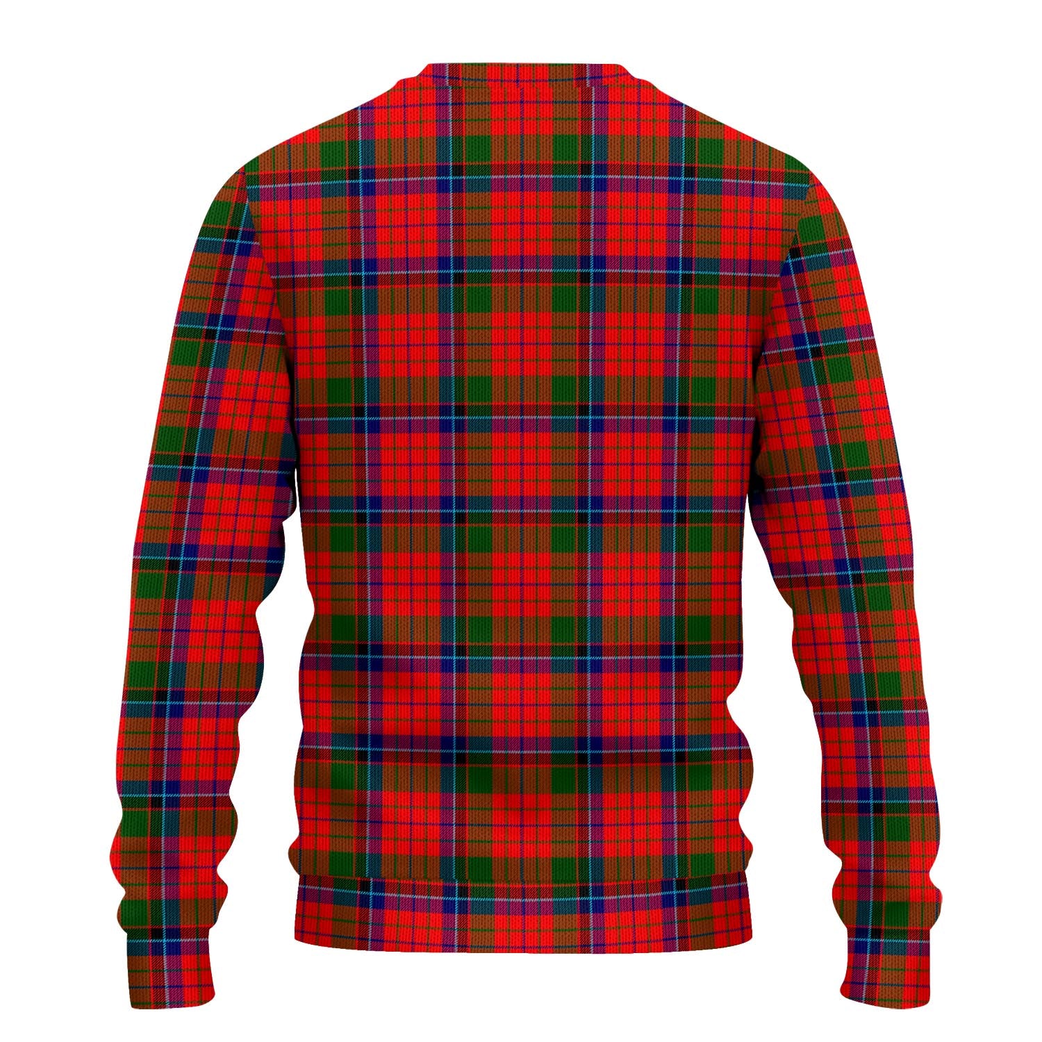 Nicolson Modern Tartan Knitted Sweater with Family Crest - Tartanvibesclothing