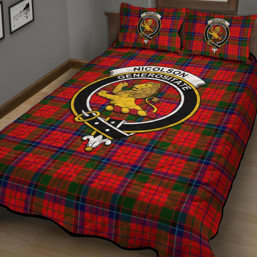 Nicolson Modern Tartan Quilt Bed Set with Family Crest - Tartan Vibes Clothing