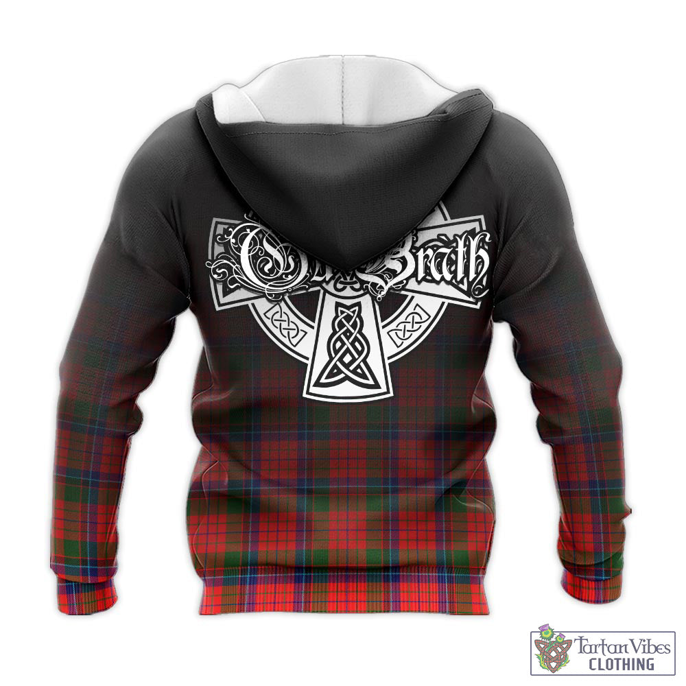 Tartan Vibes Clothing Nicolson Modern Tartan Knitted Hoodie Featuring Alba Gu Brath Family Crest Celtic Inspired