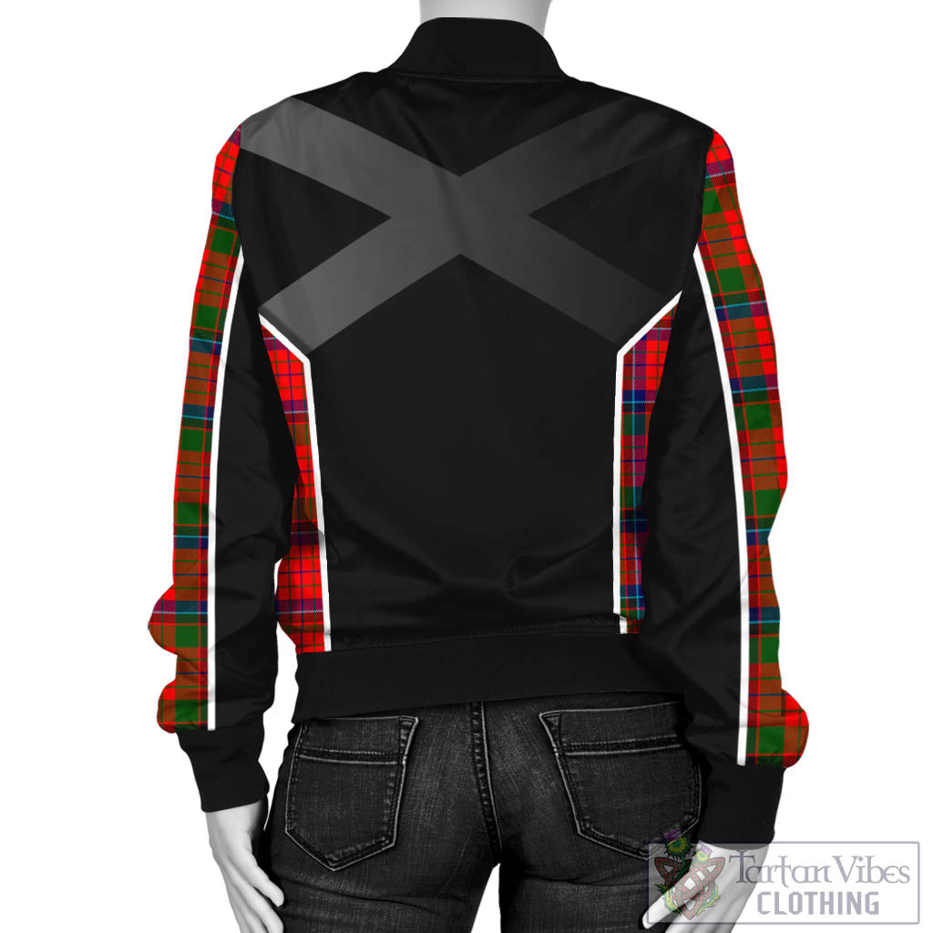 Tartan Vibes Clothing Nicolson Modern Tartan Bomber Jacket with Family Crest and Scottish Thistle Vibes Sport Style