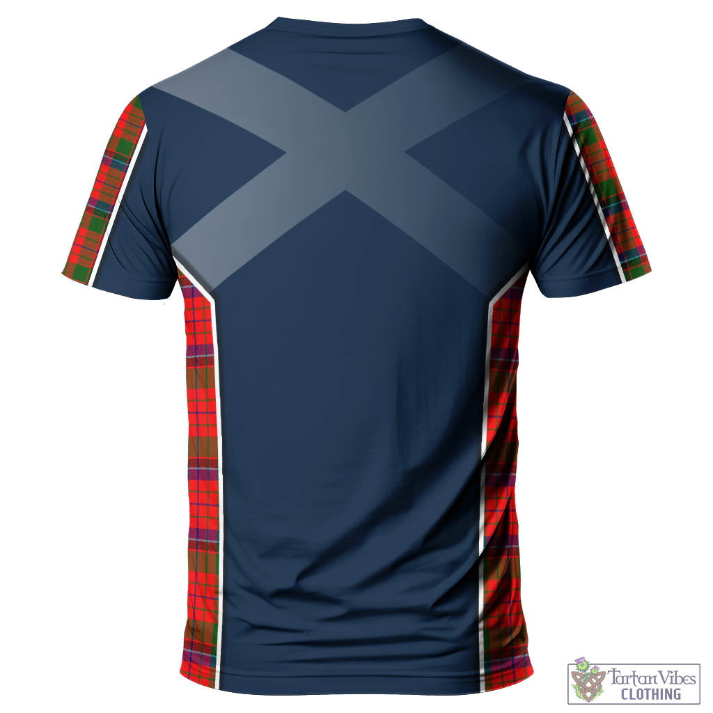 Tartan Vibes Clothing Nicolson Modern Tartan T-Shirt with Family Crest and Scottish Thistle Vibes Sport Style