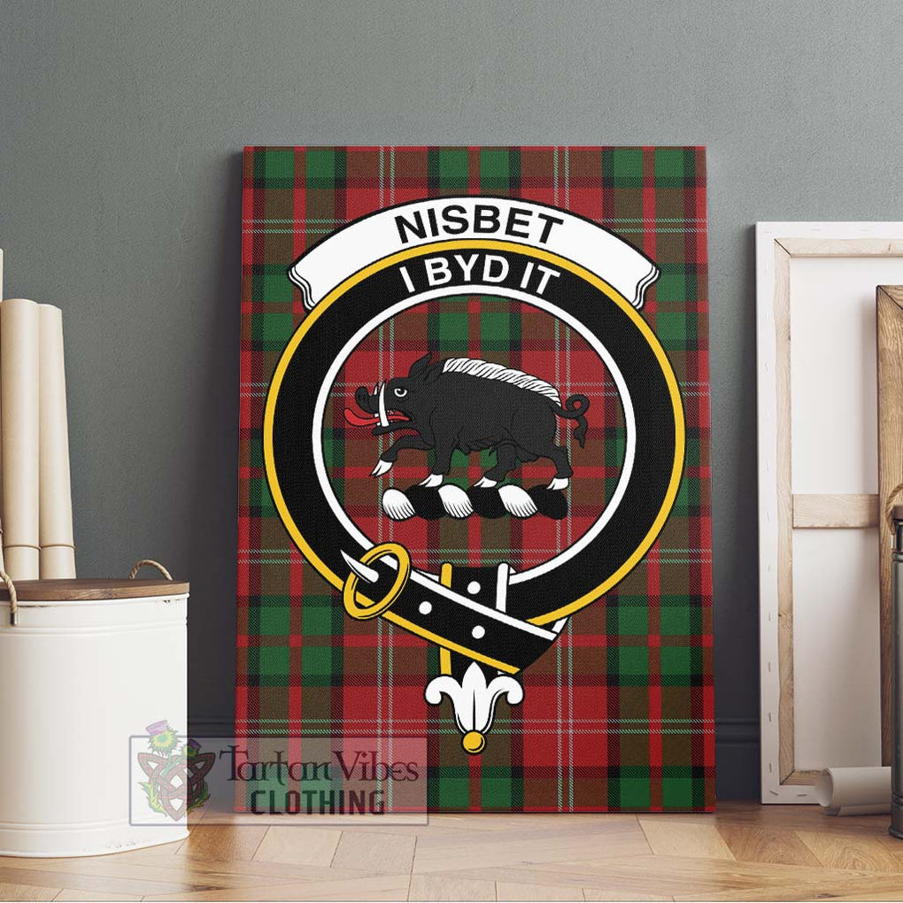 Nisbet Tartan Canvas Print Wall Art with Family Crest Without Frame - Tartan Vibes Clothing