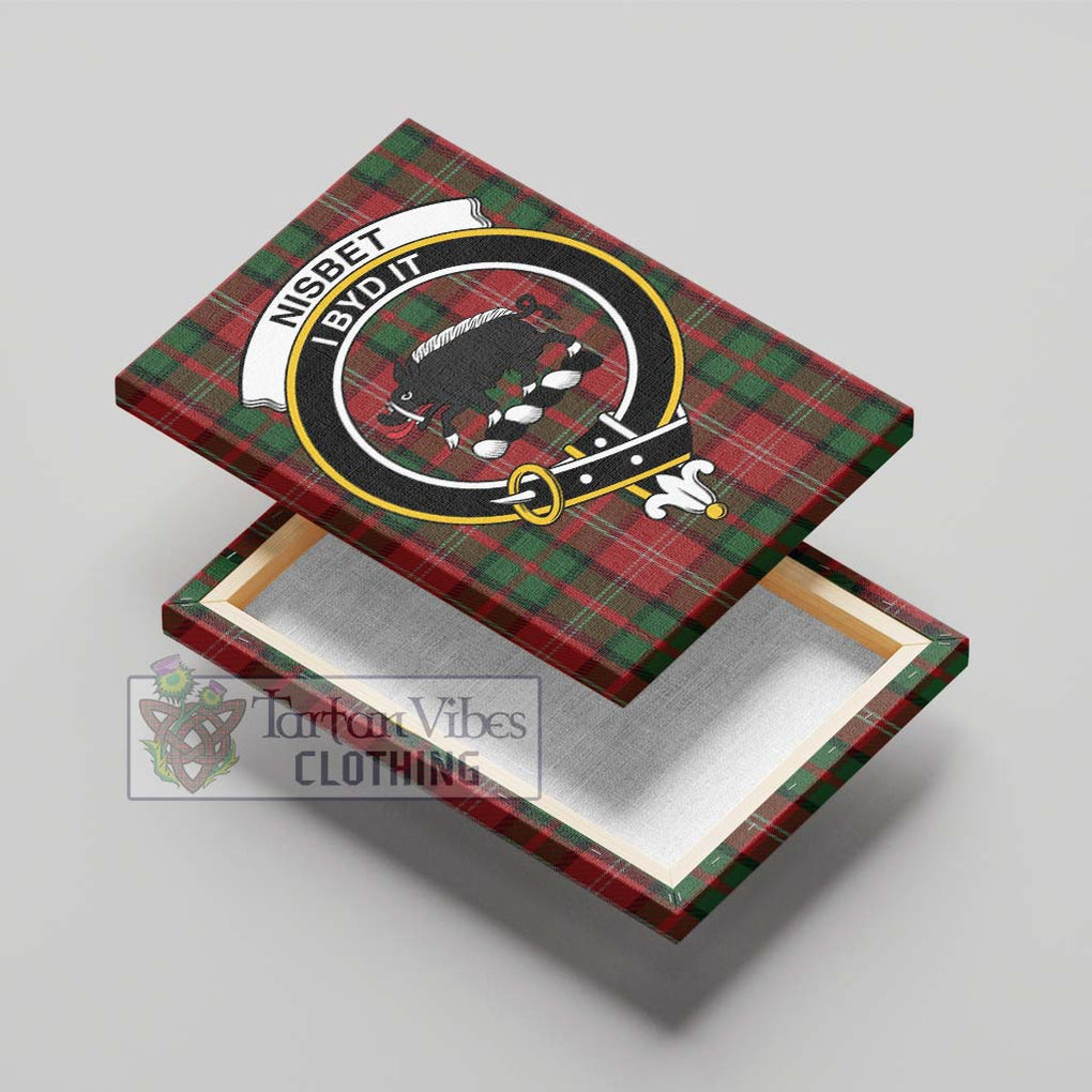 Nisbet Tartan Canvas Print Wall Art with Family Crest - Tartan Vibes Clothing