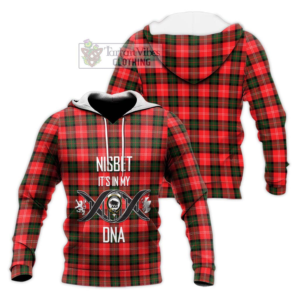 Nisbet Modern Tartan Knitted Hoodie with Family Crest DNA In Me Style Unisex Knitted Pullover Hoodie - Tartanvibesclothing Shop