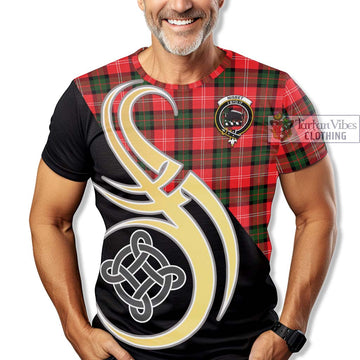 Nisbet Modern Tartan T-Shirt with Family Crest and Celtic Symbol Style