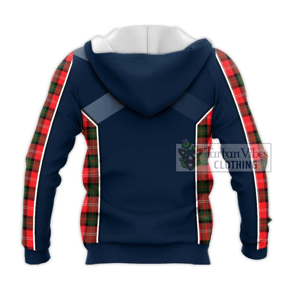 Nisbet Modern Tartan Knitted Hoodie with Family Crest and Lion Rampant Vibes Sport Style - Tartan Vibes Clothing