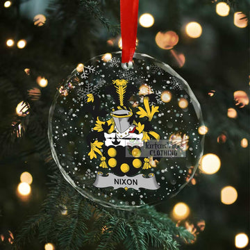 Nixon Irish Clan Christmas Glass Ornament with Coat of Arms