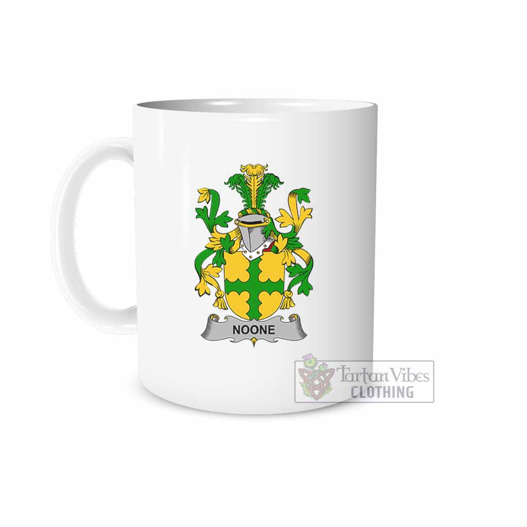 Noone Irish Clan Coat of Arms Ceramic Mug White - 2D-tartanvibesclothing