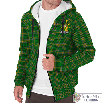 Noone Irish Clan Tartan Sherpa Hoodie with Coat of Arms