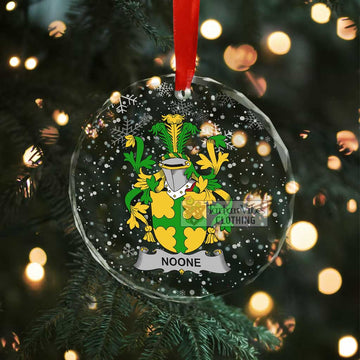 Noone Irish Clan Christmas Glass Ornament with Coat of Arms