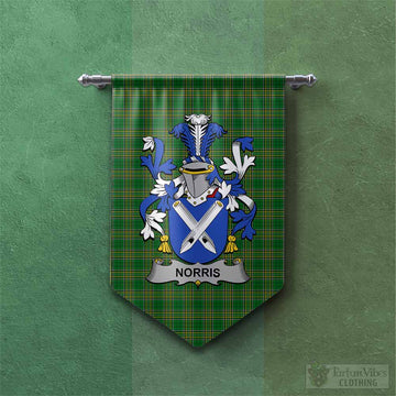 Norris Irish Clan Tartan Gonfalon, Tartan Banner with Coat of Arms Chevron - Tartan Vibes Clothing
