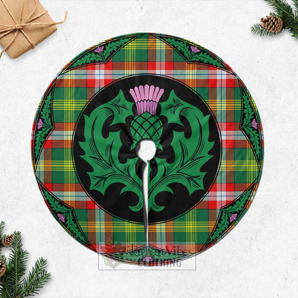 Tartan Vibes Clothing Northwest Territories Canada Tartan Christmas Tree Skirt Scottish Thistle Style