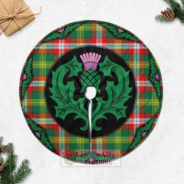 Northwest Territories Canada Tartan Christmas Tree Skirt Scottish Thistle Style