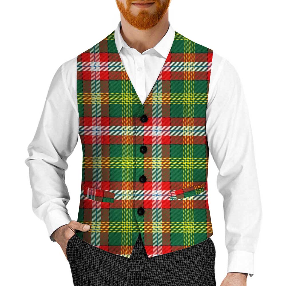 Tartan Vibes Clothing Northwest Territories Canada Tartan Men's Sleeveless Suit Vest